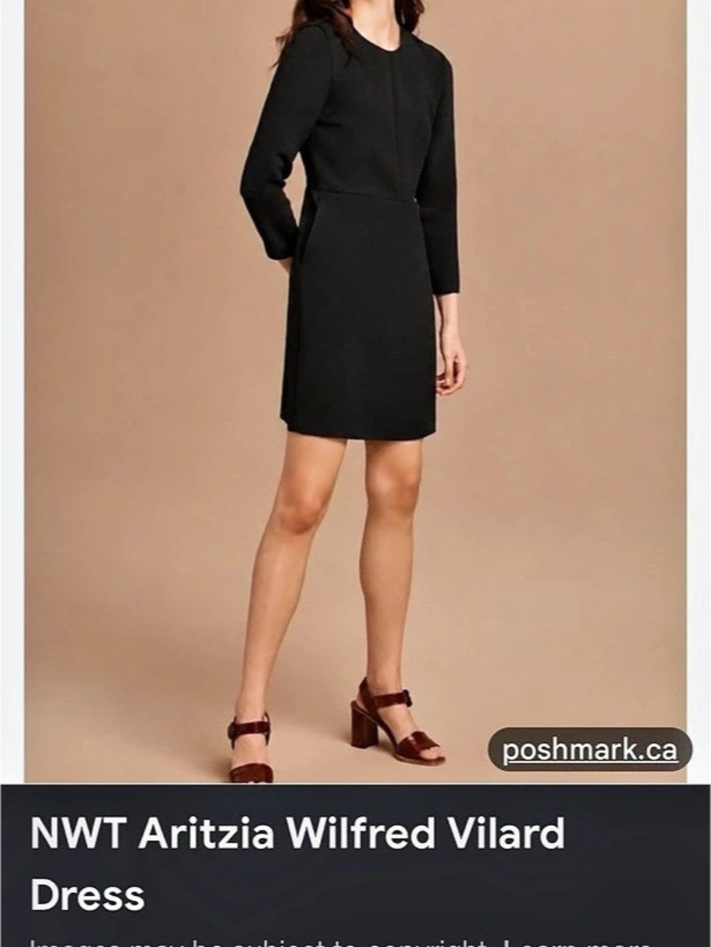 Wilfred Vilard Long Sleeve Mini Dress in Black Size 6 Like New